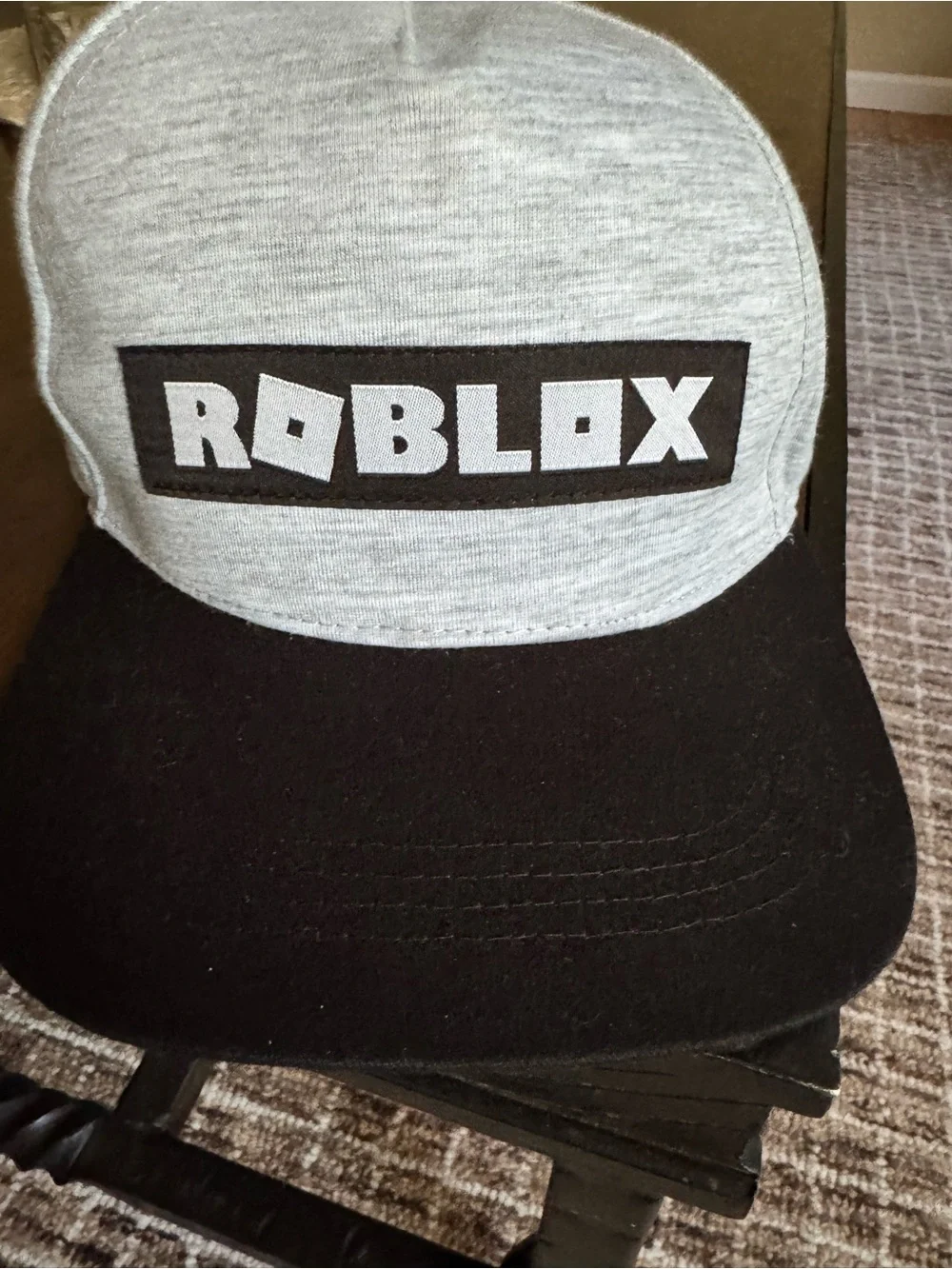 Roblox Youth Snapback Hat Gray Black Official Roblox Corp